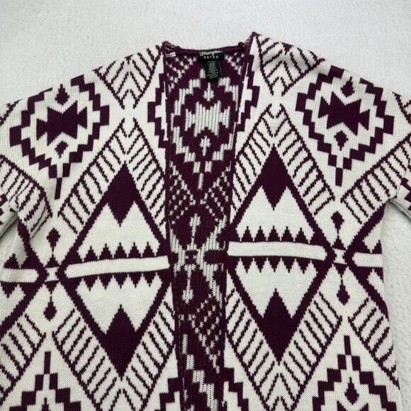 Wrangler Retro Sweater Womens Small / Medium Purple White Geometric Aztec Open - Picture 3 of 13